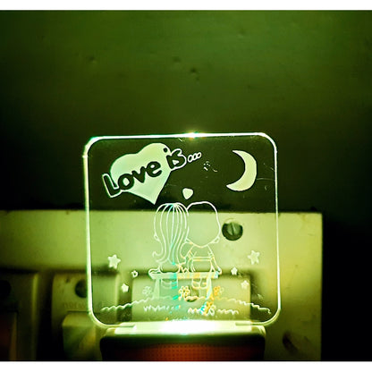 Generic Love Is With Half Moon AC Adapter Night Lamp