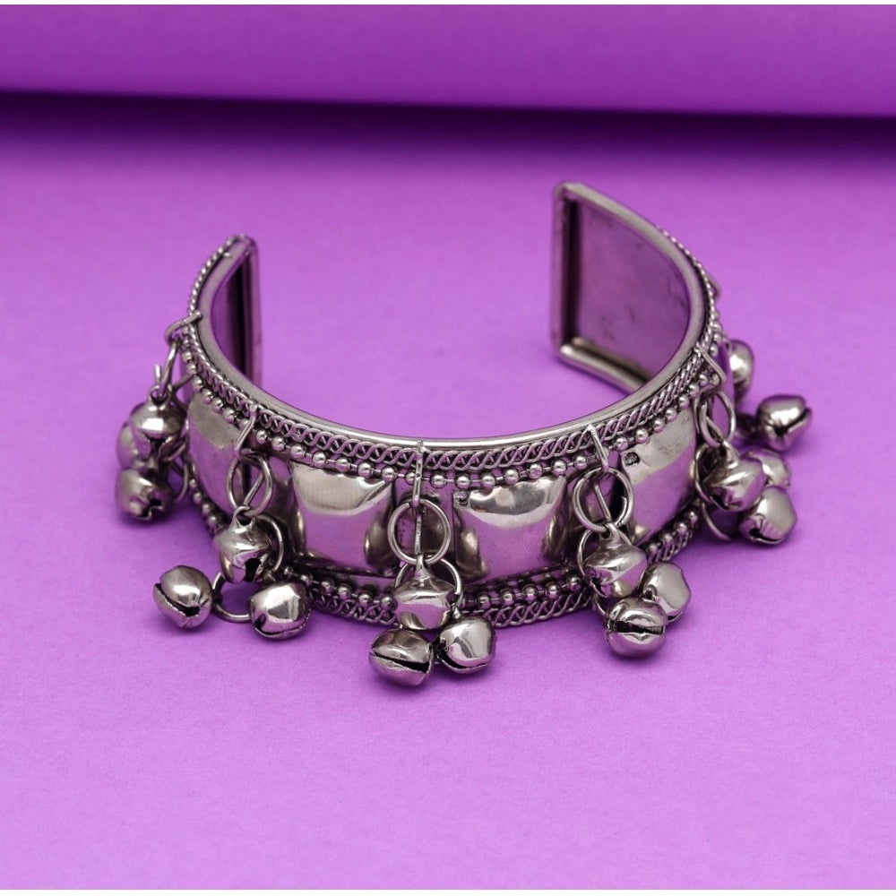 Generic Women's Silver Color Oxidised Adjustable Bracelet