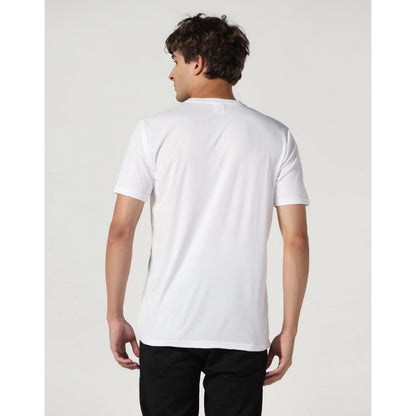 Generic Men's Casual Half Sleeve Solid Polyester Round Neck T-shirt (White)