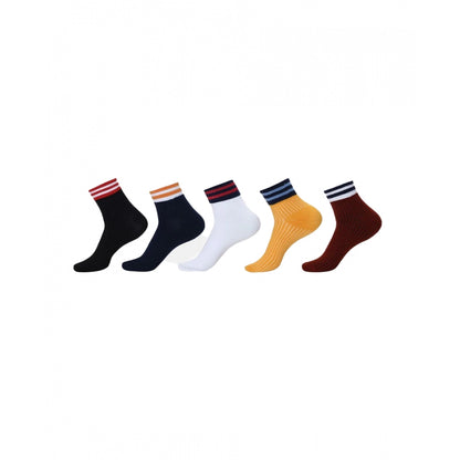 Generic 5 Pairs Unisex Casual Cotton Blended Printed Ankle length Socks (Assorted)