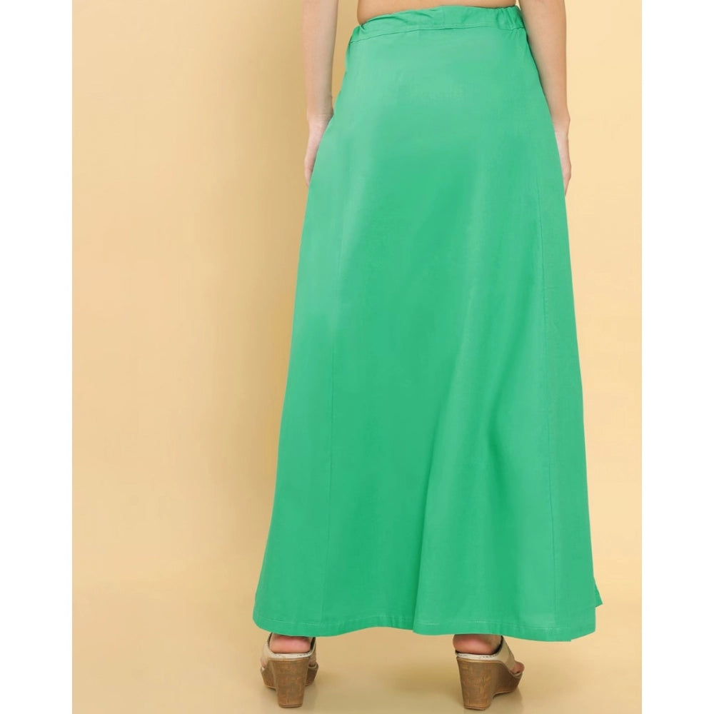 Generic Women's Cotton Solid Free Size Petticoat (Green)