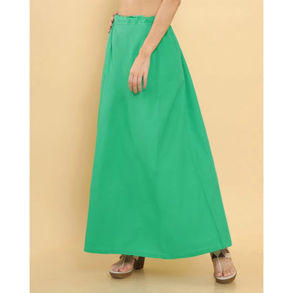 Generic Women's Cotton Solid Free Size Petticoat (Green)