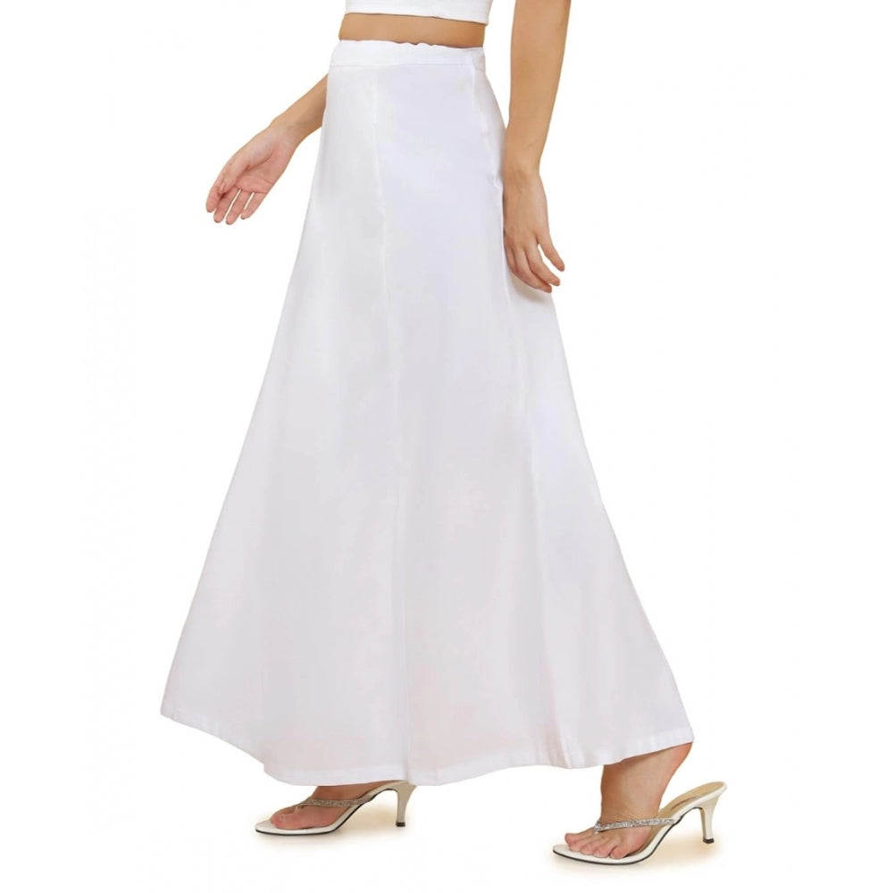 Generic Women's Cotton Solid Free Size Petticoat (White)