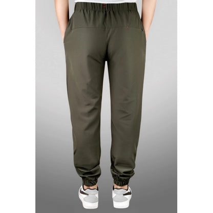 Generic Men's Polyster Solid Track Pant-Lower (Dark Green)