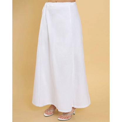 Generic Women's Cotton Solid Free Size Petticoat (White)