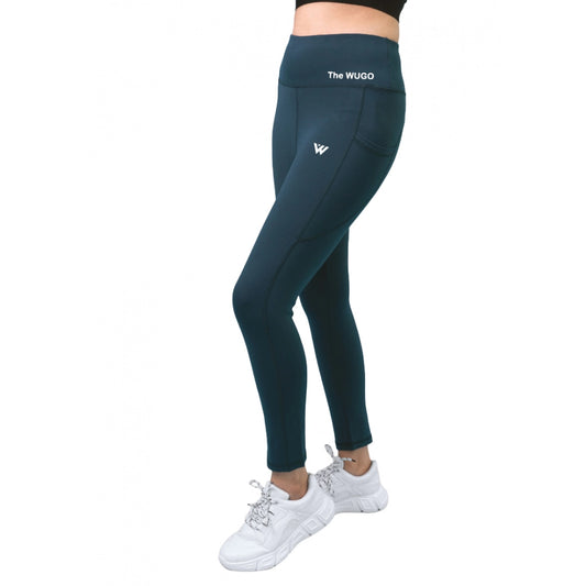 Generic Women's Polyster Solid Sport Leggings (Blue)