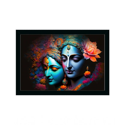 Generic Radha Krishna Painting with Synthetic Photo Frame (Multicolor)