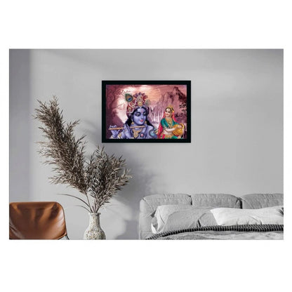 Generic Radha Krishna Painting with Synthetic Photo Frame (Multicolor)