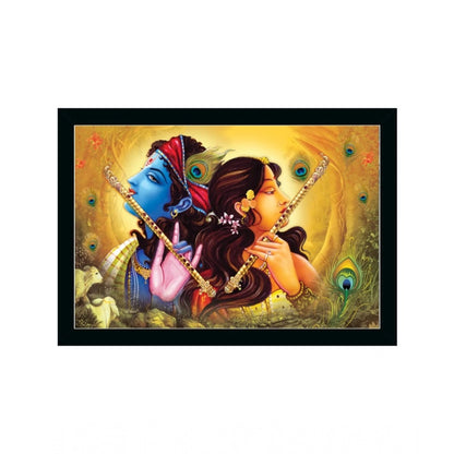 Generic Radha Krishna Painting with Synthetic Photo Frame (Multicolor)