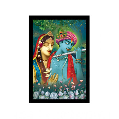 Generic Radha Krishna Painting with Synthetic Photo Frame (Multicolor)