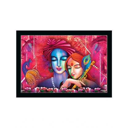 Generic Radha Krishna Painting with Synthetic Photo Frame (Multicolor)