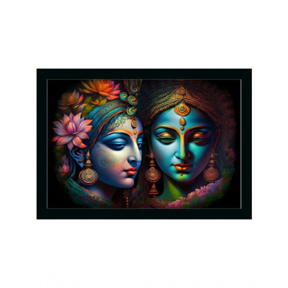 Generic Radha Krishna Painting with Synthetic Photo Frame (Multicolor)