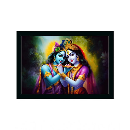 Generic Radha Krishna Painting with Synthetic Photo Frame (Multicolor)