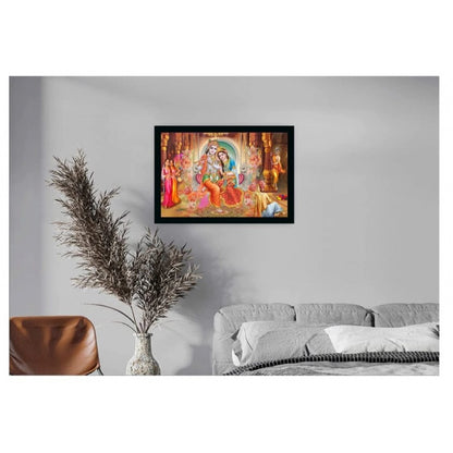 Generic Radha Krishna Painting with Synthetic Photo Frame (Multicolor)