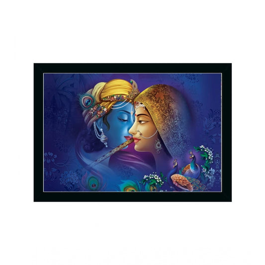 Generic Radha Krishna Painting with Synthetic Photo Frame (Multicolor)