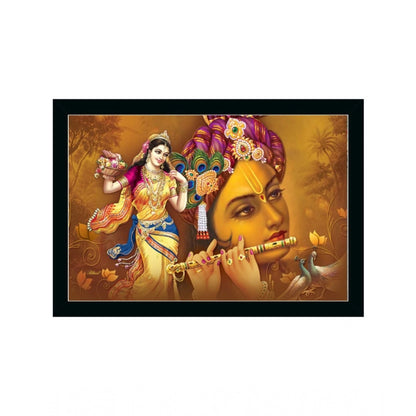 Generic Radha Krishna Painting with Synthetic Photo Frame (Multicolor)