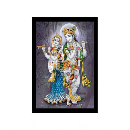 Generic Radha Krishna Painting with Synthetic Photo Frame (Multicolor)