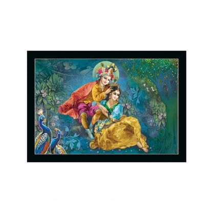 Generic Radha Krishna Painting with Synthetic Photo Frame (Multicolor)