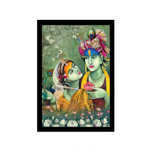 Generic Radha Krishna Painting with Synthetic Photo Frame (Multicolor)