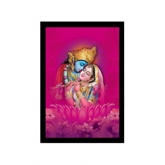 Generic Radha Krishna Painting with Synthetic Photo Frame (Multicolor)