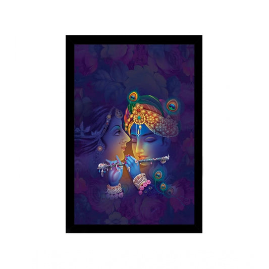 Generic Radha Krishna Painting with Synthetic Photo Frame (Multicolor)