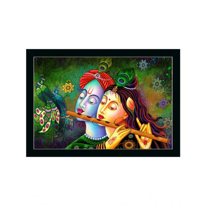 Generic Radha Krishna Painting with Synthetic Photo Frame (Multicolor)