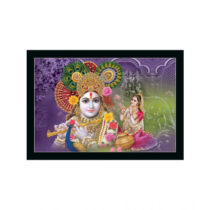 Generic Radha Krishna Painting with Synthetic Photo Frame (Multicolor)