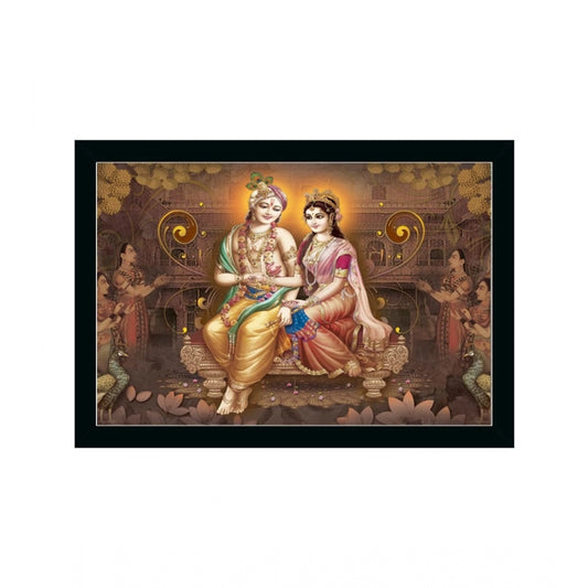 Generic Radha Krishna Painting with Synthetic Photo Frame (Multicolor)