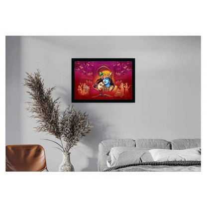 Generic Radha Krishna Painting with Synthetic Photo Frame (Multicolor)