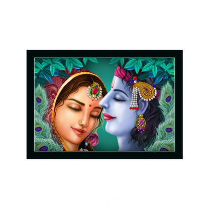 Generic Beautiful Radha Krishna Vinyl Sparkle Coated with Synthetic Photo Frame (Multicolor)