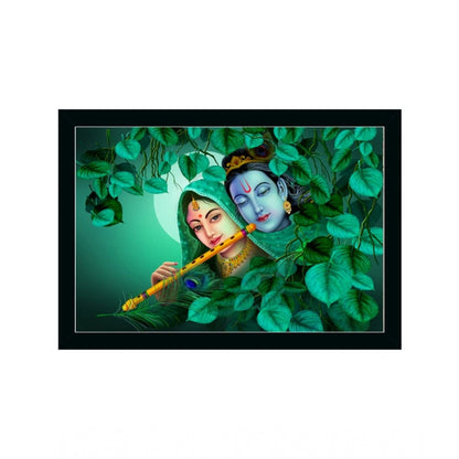 Generic Radha Krishna Painting with Synthetic Photo Frame (Multicolor)