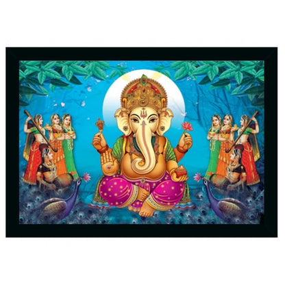 Generic Ganesh Photo with Synthetic Photo Frame (Multicolor)