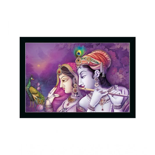 Generic Radha Krishna Painting with Synthetic Photo Frame (Multicolor)