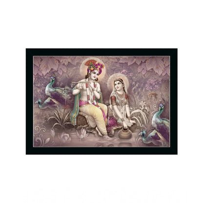 Generic Radha Krishna Painting with Synthetic Photo Frame (Multicolor)