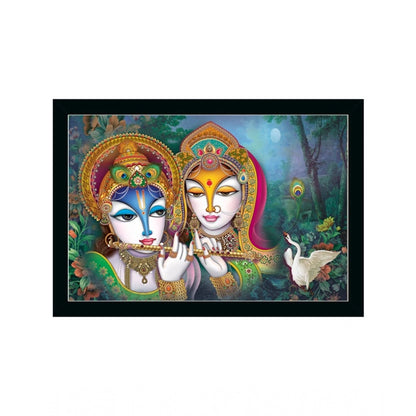 Generic Radha Krishna Painting with Synthetic Photo Frame (Multicolor)