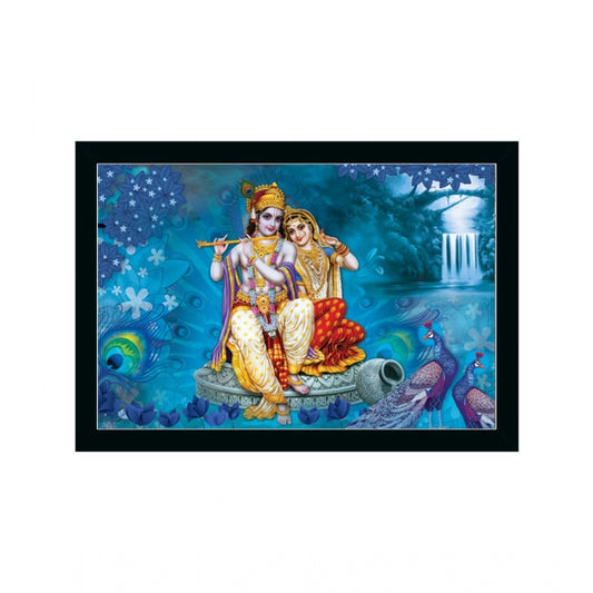 Generic Radha Krishna Painting with Synthetic Photo Frame (Multicolor)