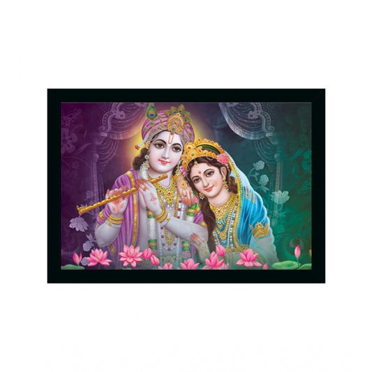 Generic Radha Krishna Painting with Synthetic Photo Frame (Multicolor)