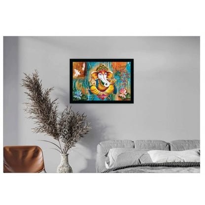 Generic Ganesh Photo with Synthetic Photo Frame (Multicolor)