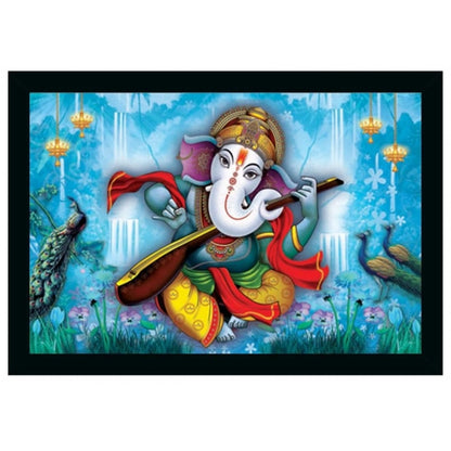 Generic Ganesh Photo with Synthetic Photo Frame (Multicolor)