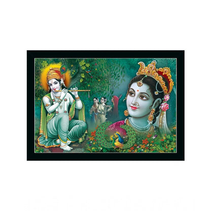 Generic Radha Krishna Painting with Synthetic Photo Frame (Multicolor)