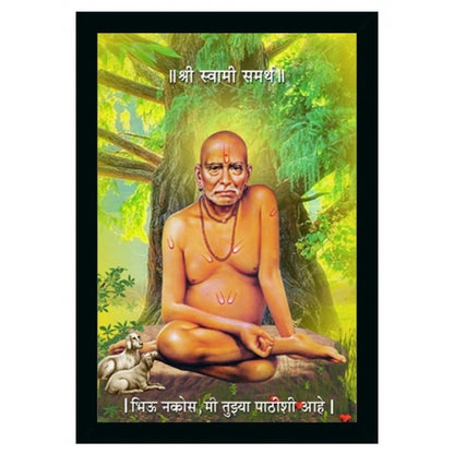 Generic Shri Swami Samarth Photo Frame with Synthetic Photo Frame (Multicolor)