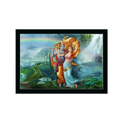 Generic Radha Krishna Painting with Synthetic Photo Frame (Multicolor)