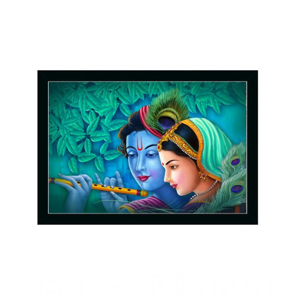 Generic Radha Krishna Painting with Synthetic Photo Frame (Multicolor)