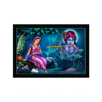 Generic Radha Krishna Painting with Synthetic Photo Frame (Multicolor)