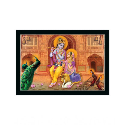 Generic Radha Krishna Painting with Synthetic Photo Frame (Multicolor)