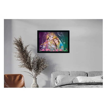 Generic Radha Krishna Painting with Synthetic Photo Frame (Multicolor)