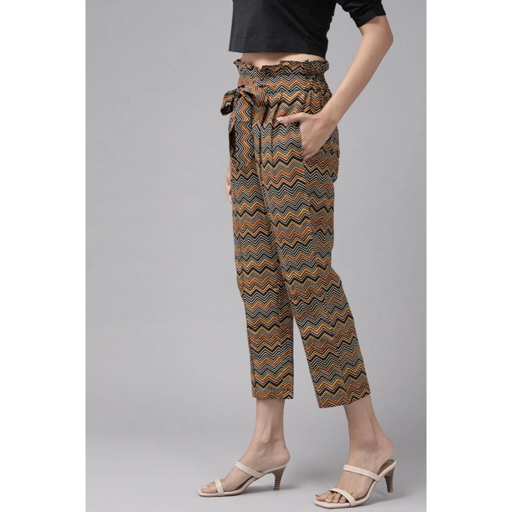 Generic Women's Casual Printed Cotton Trouser Pant (MultiColor)