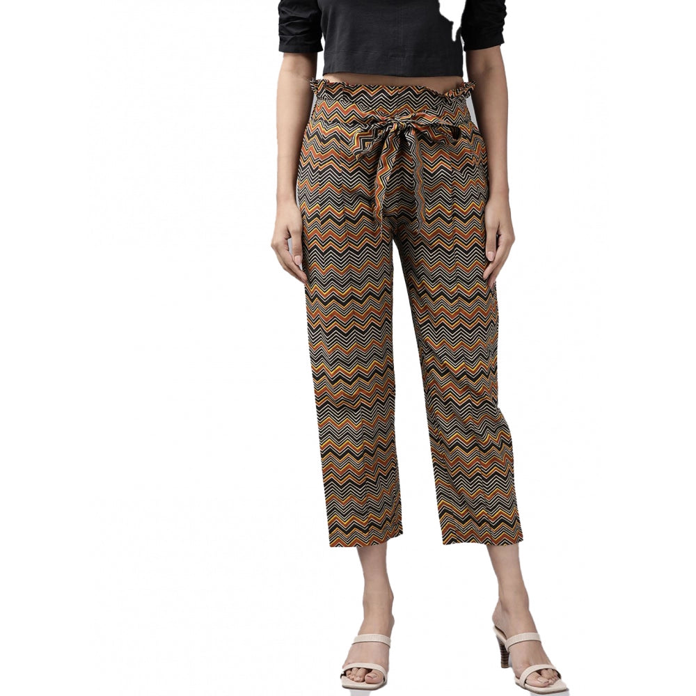 Generic Women's Casual Printed Cotton Trouser Pant (MultiColor)