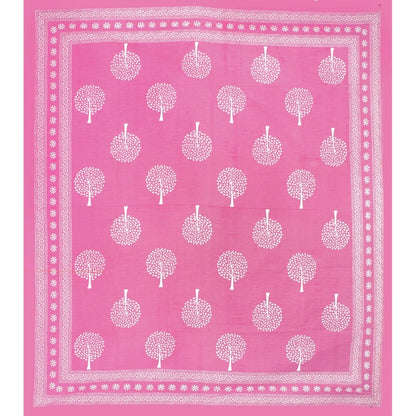 Generic Cotton Printed Queen Size Bedsheet With 2 Pillow Covers (Pink, 90x100 Inch)