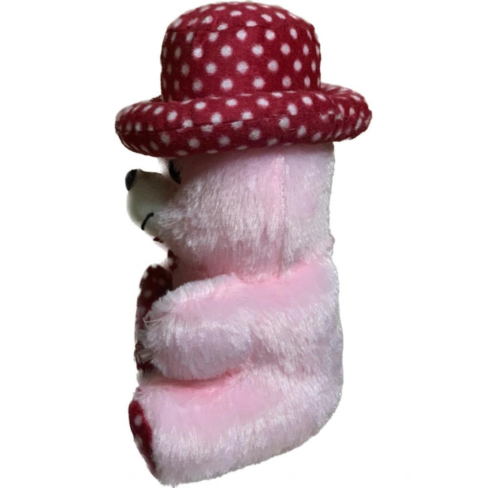 Generic Cap Teddy Bear with Heart (Pink)